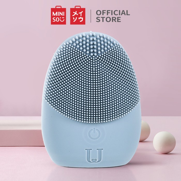MINISO Sikat Pembersih Wajah Alat Silikon Silicone Facial Cleaner - Biru
