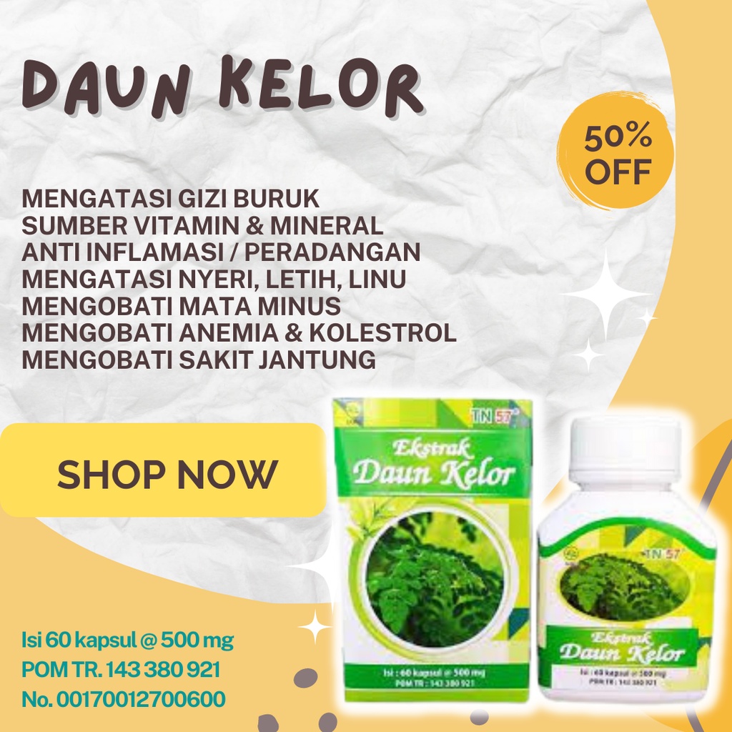 Obat Herbal Ekstrak Daun Kelor TN 57 Kolesterol & Jantung