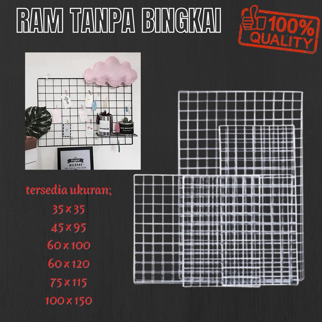 Ram Tanpa Bingkai / Ram Kawat / Jaring Ram Besi Tanpa Bingkai