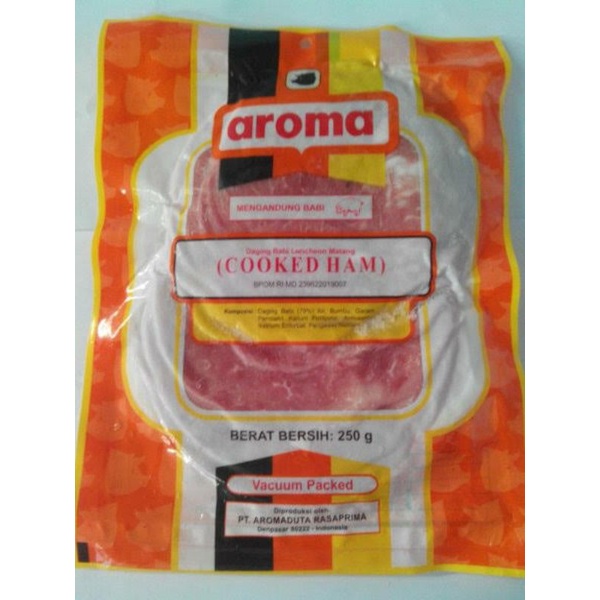 

Aroma Cooked Ham / Olahan Daging Babi / Non Halal | Berat Bersih 250 gr