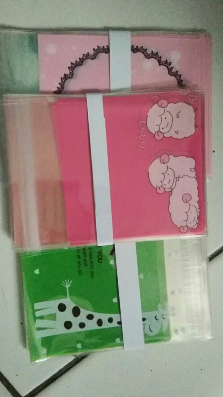 Kantong Plastik Kue Cake Cookies Bag Fancy Candy Permen Opp Motif New Terlengkap Termurah 10x10