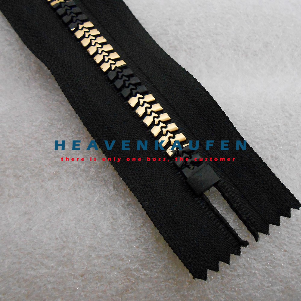 Resleting 15 Cm Vislon Variasi Besar No 8 Lurik Atg Strip Hitam Untuk Resleting Busana Celana Wanita