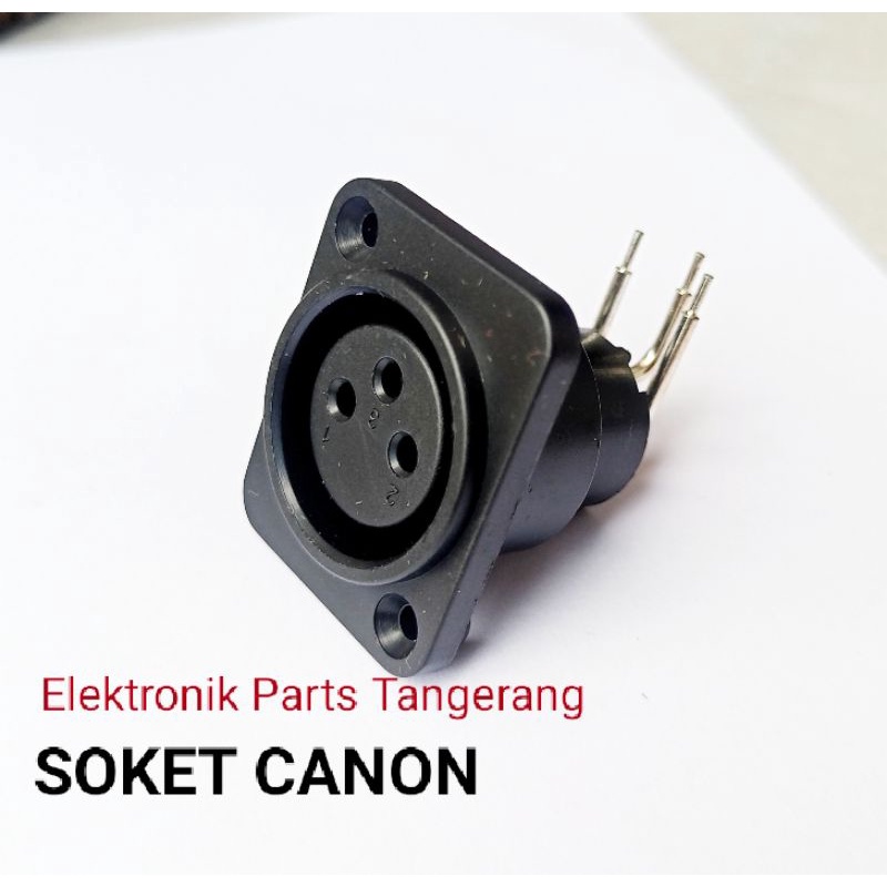 SOKET CANON BODY SEGI EMPAT PVC HITAM SOKET MIC CANON JACK SOKET CANNON