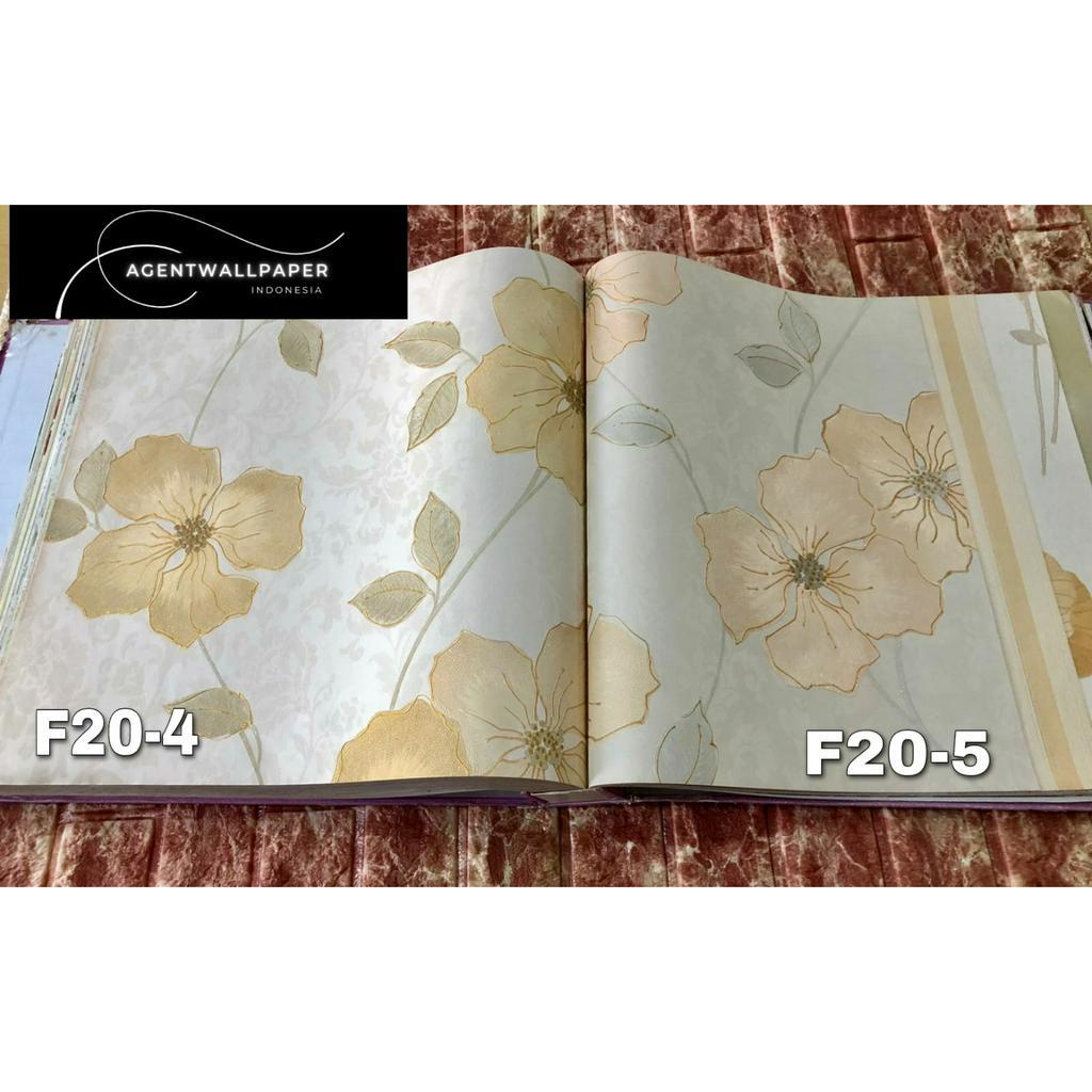 Wallpaper Dinding Bunga Besar Baby Pink Hijau Orange Mewah Flower Story