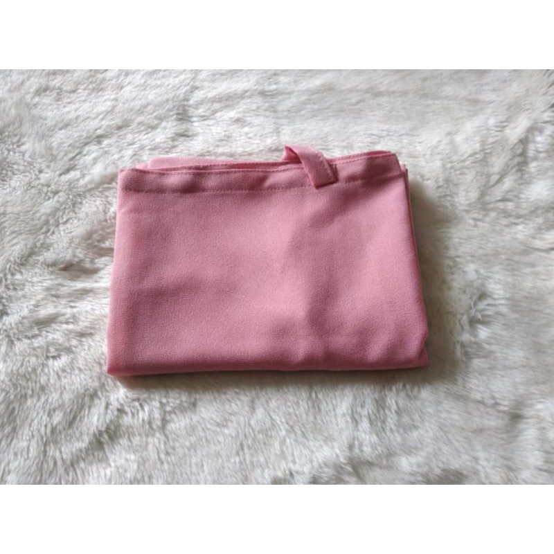 Bisa COD bergo maryam size L tepi jahit diamond ukuran besar-Dusty pink