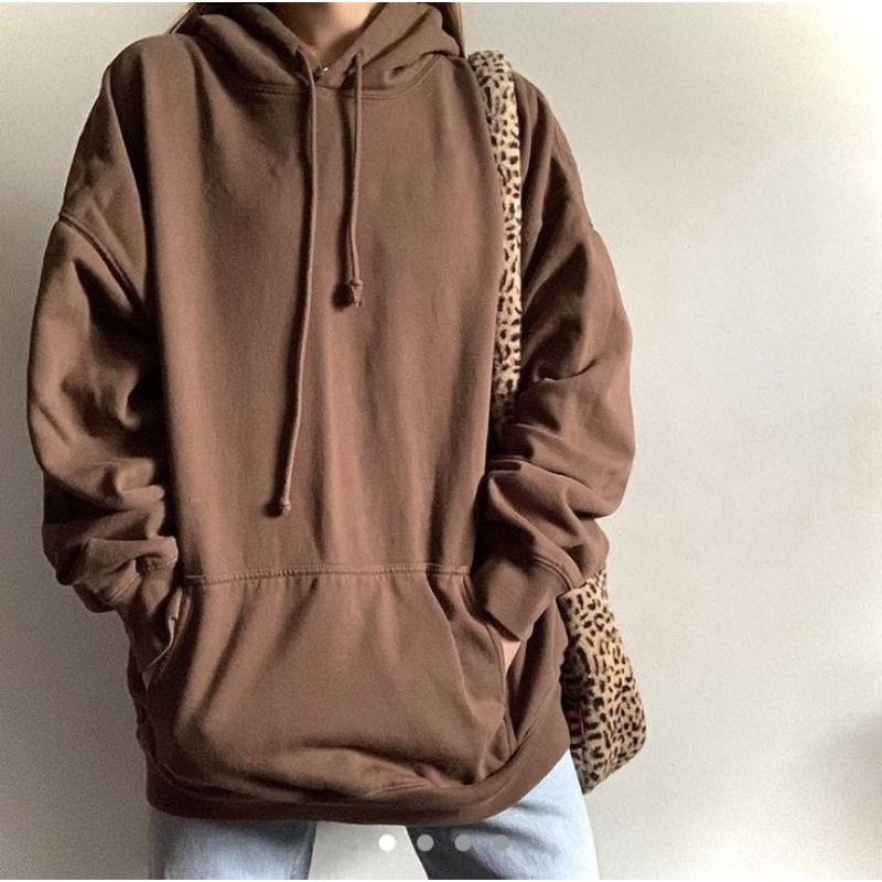 Sweater Hoodie Jaket Polos Size Jumbo NATURAL Hoodie Oversize Pria Wanita Big Size Jumbo Korean Style Bahan Fleece Uk L - 3XL