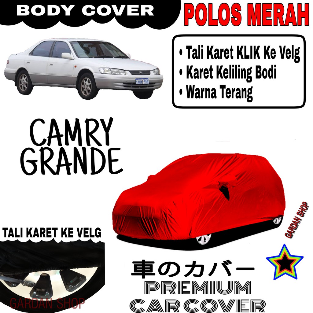 Sarung Mobil CMARY GRANDE Polos MERAH Body Cover Penutup Body Camry PREMIUM