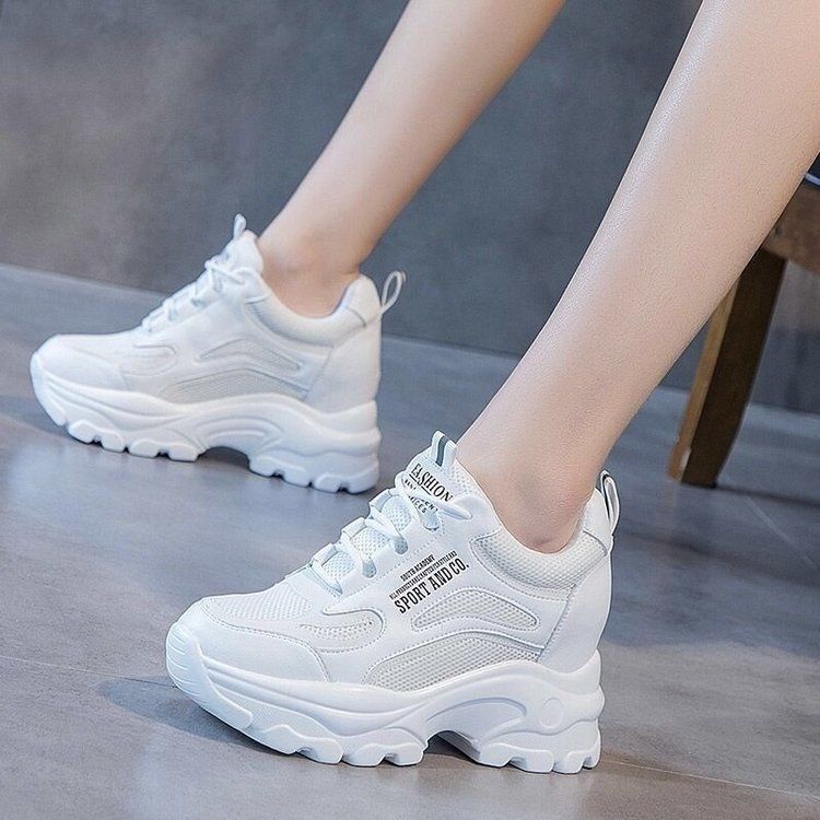 Sepatu Wanita Import Sneakers Putih Cewek Tinggi Terbaru Sneaker Jalan Modis Kekinian SP-150