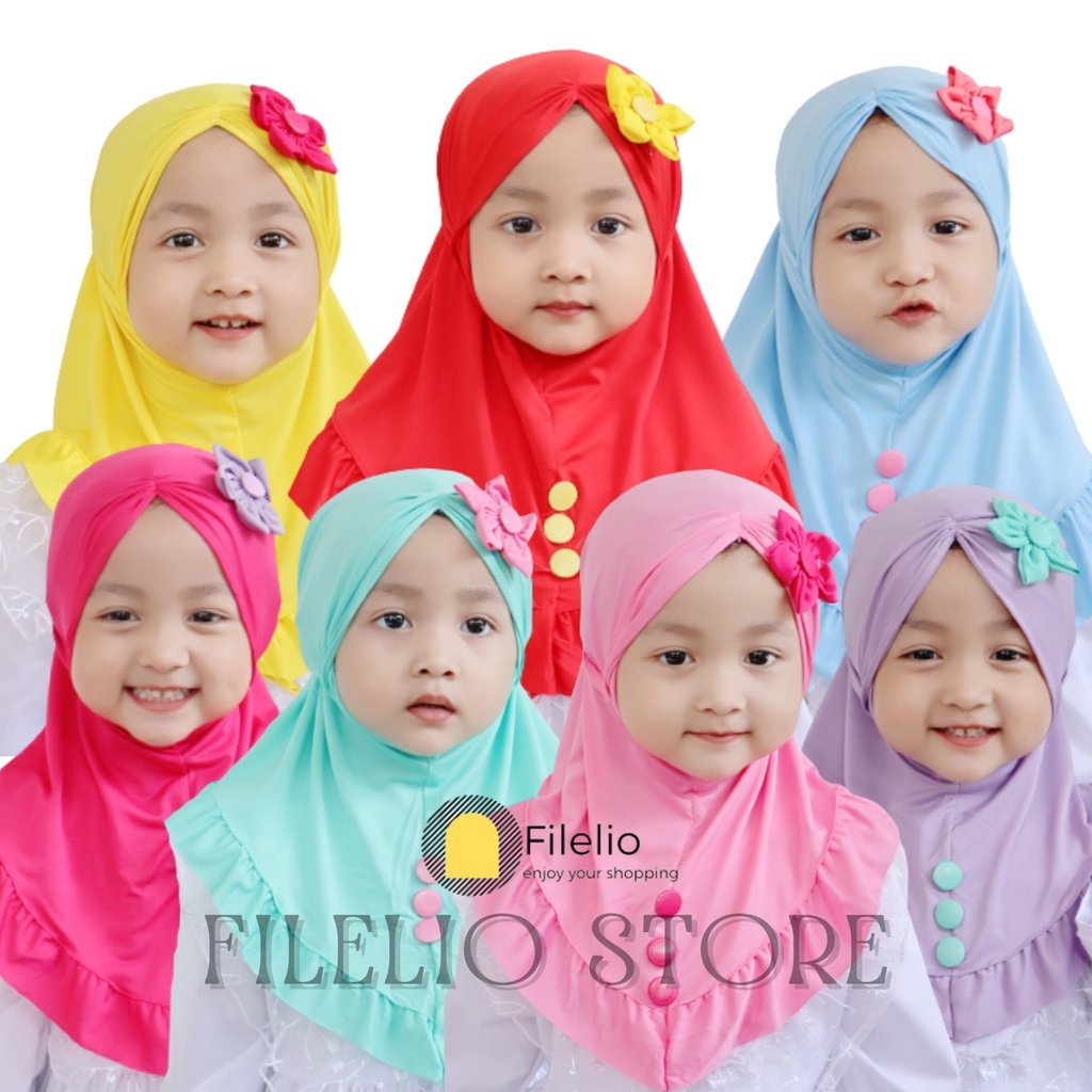 TERMURAH Hijab Anak Bayi Perempuan Murah Bunga Matahari Krudung Anak Lucu Umur 0 -3 Tahun Terbaru