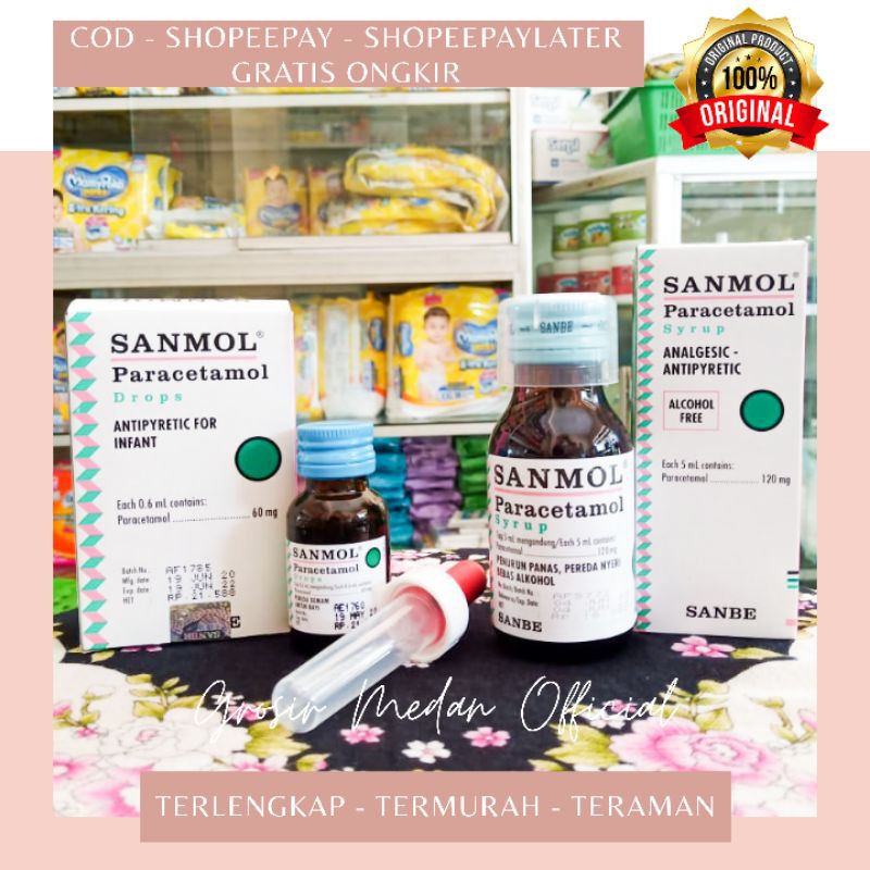 SANMOL SIRUP TABLET DROP / OBAT DEMAM TUMBUH GIGI HABIS IMUNISASI / PARACETAMOL ANAK