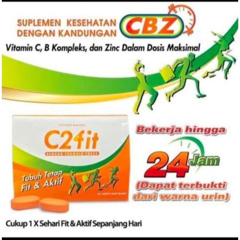 C2fit vitamin kebugaran /Daya tahan tubuh/stamina vit C dan zink
