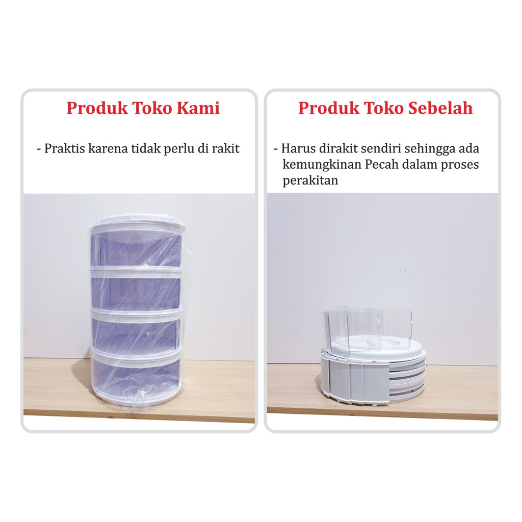 Queen_Fashions food storage / rak tempat penyimpanan makanan penutup sayuran 4 susun multilayer 1100