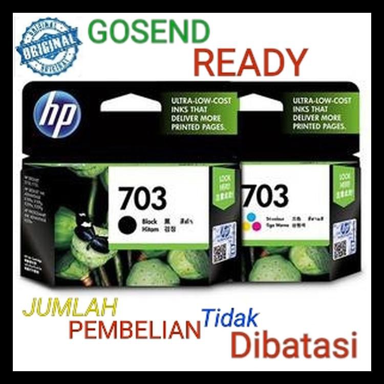 

BAYAR DITEMPAT HP 703 ORIGINAL CATRIDGE INK BLACK OR COLOUR TINTA HITAM ATAU WARNA - HITAM KODE 361