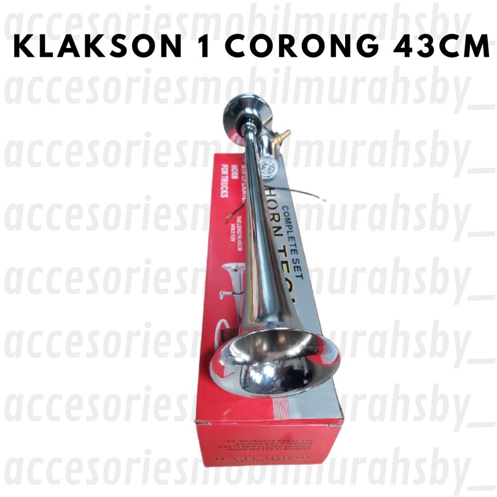 Klakson Angin 1 Corong Terompet 12v &amp; 24v 43cm Air Horn Mobil Truck Engkel Container Minibus