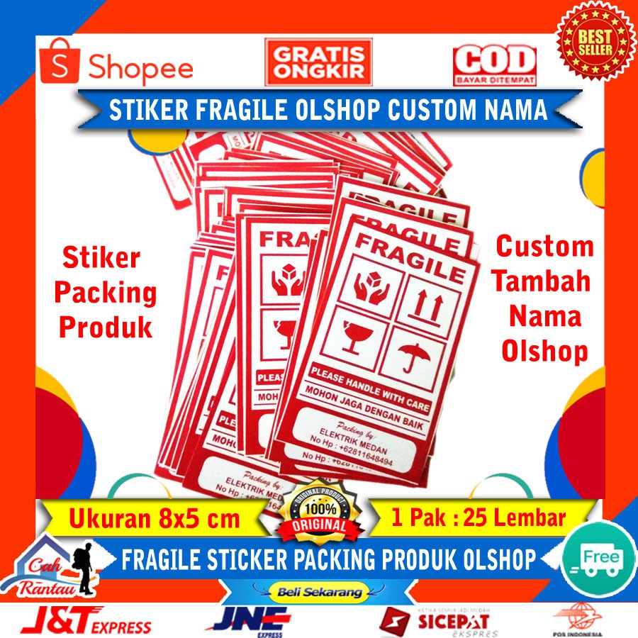 

Stiker Olshop Fragile Custom Nama Sticker Onlineshop FRAGILE Request Tambah Nama Toko Aman Terlaris