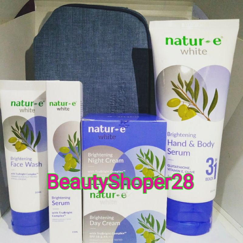 NATUR-E WHITE SKINCARE 100% ORIGINAL (FREE POUCH)