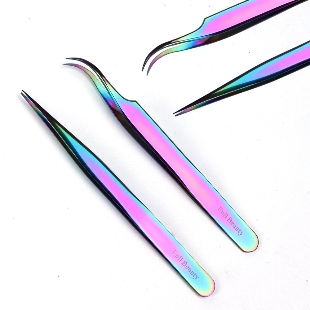 Pinset rainbow Stainless Steel tweezers Lurus / Bengkok