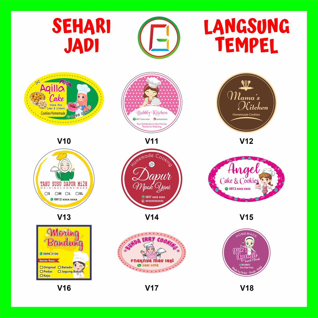 

CETAK STIKER LABEL KEMASAN A3 VINYL + CUTTING (Kotak, Bulat, Oval, Custom)