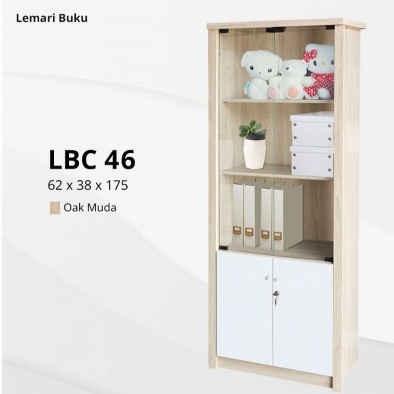 Lemari Buku Lemari Pajangan Lemari Kaca Rak Buku Rak Kaca - LBC 46 Termurah Pontianak