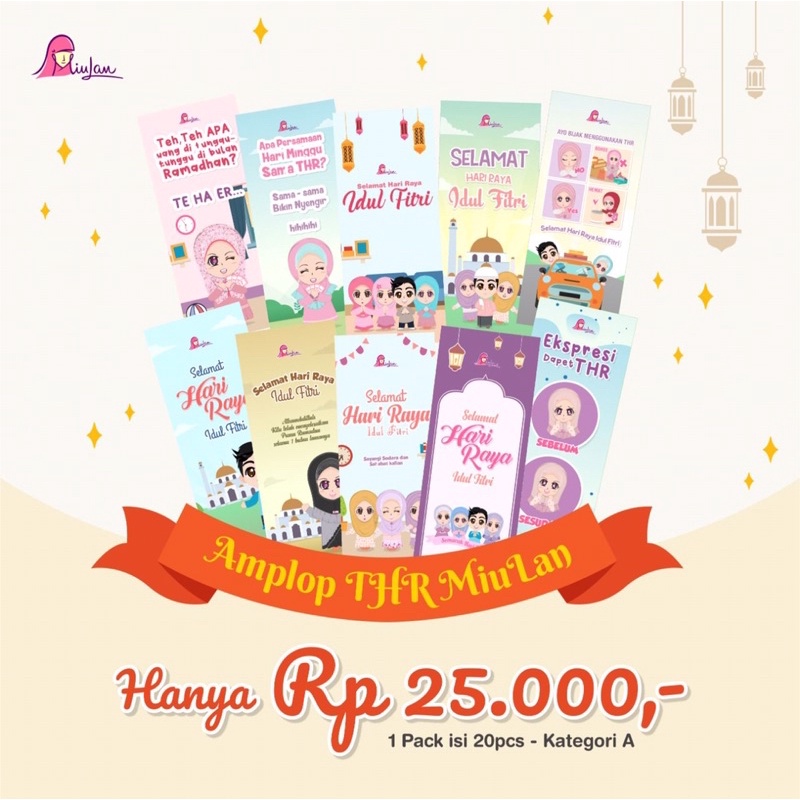 

AMPLOP THR AMPLOP LEBARAN MIULAN JENIS KERTAS ART PAPER 120gr