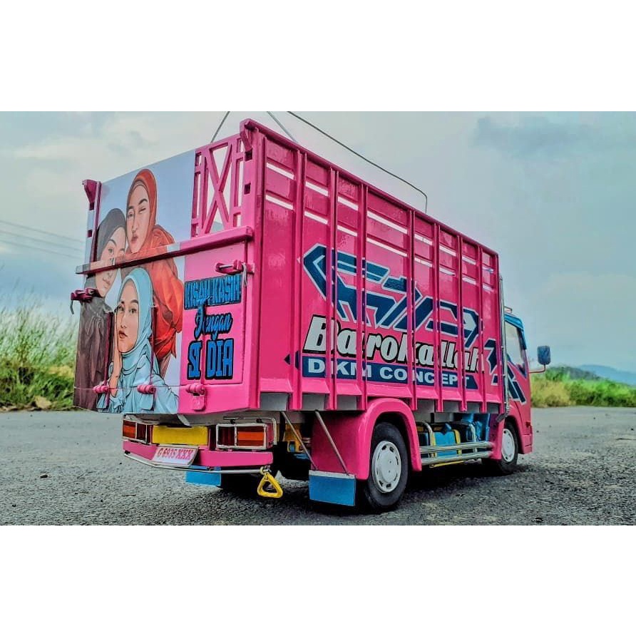 TERLARIS PROMO MINIATUR TRUK OLENG KAYU ASLI JUMBO FULL VARIASI LAMPU LED BONUS TERPAL TRUK OLENG MA