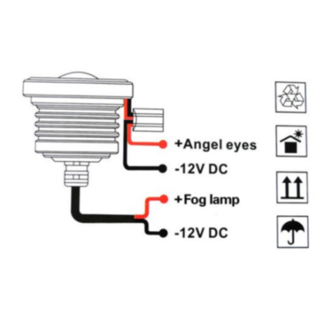 Foglamp led Angel eyes 89 mm /  Led Fog Lamp Angel Eye Mobil Universal