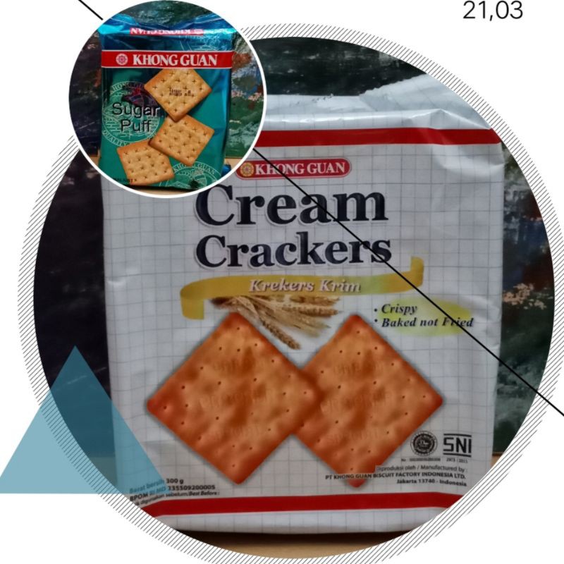 

Khong Guan 300gr Cream Crackers Sugar Puff Plain