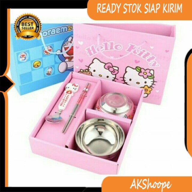 Set mangkok sendok sumpit karakter