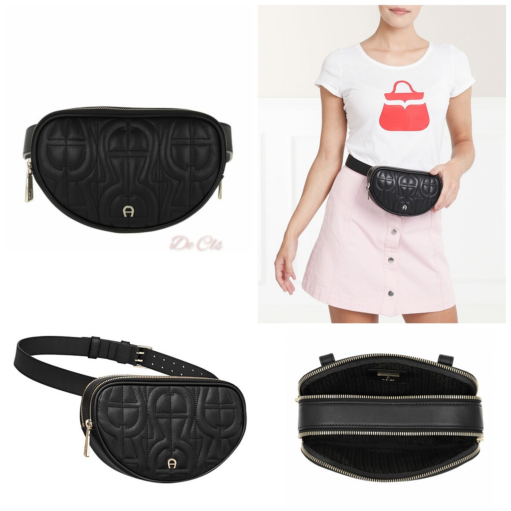 Tas Aigner Diadora Belt Bag Black sz 20x13x6cm