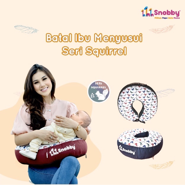 Snobby Bantal Ibu Menyusui Bayi Nursing Pillow Squirrel Artsy Line Series