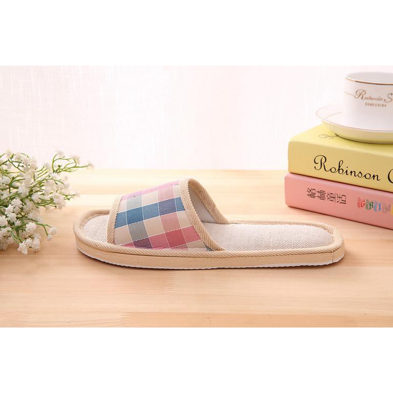 Grab Medan Sandal Selop Linen Indoor Size 37-38 Suihyung  YT3622 Pink Blue