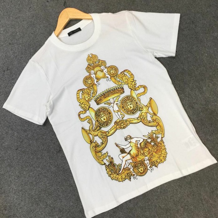 Baju Kaos Lengan Pendek (Unisex) Versace White - Putih, M