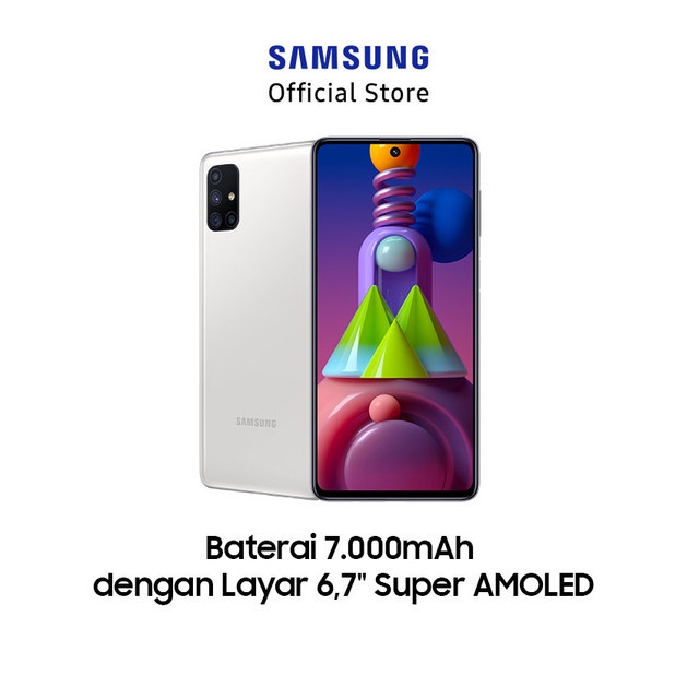 Samsung Galaxy M51 - White (Battery 7000 mAh - Khusus Pulau Jawa)