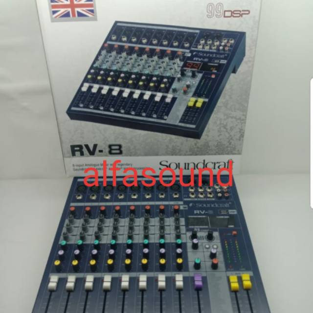 Mixer Soundcraft RV 8 channel mic line Effect Sound Craft RV8