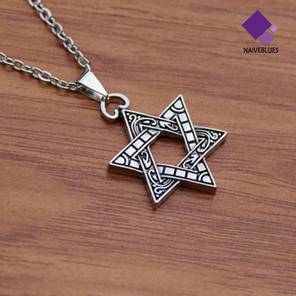 Kalung Rantai Bentuk Hexagram Gaya Hip Hop Untuk Unisex