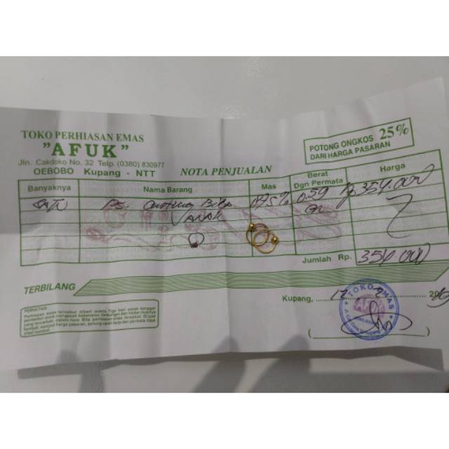 Preloved anting bayi emas