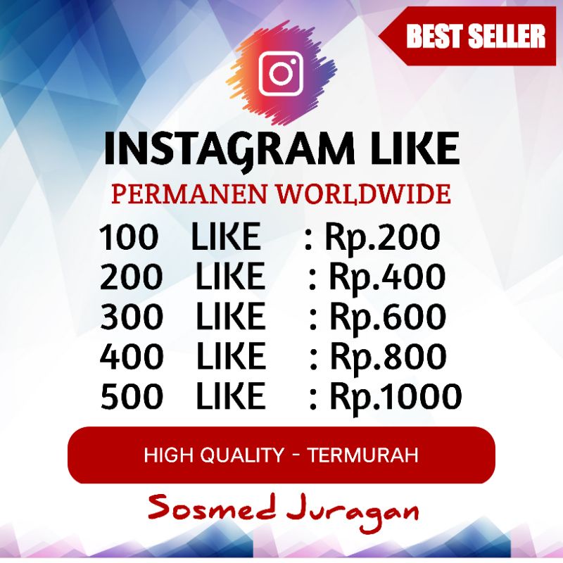 [Sosmed Juragan] Like IG murah - Permanen WowrldWide