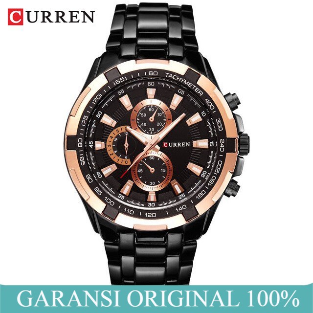 Jam Tangan Pria CURREN 8023  Analog Stainless Steel Chronograph Tidak Aktif jam tangan pria digital 