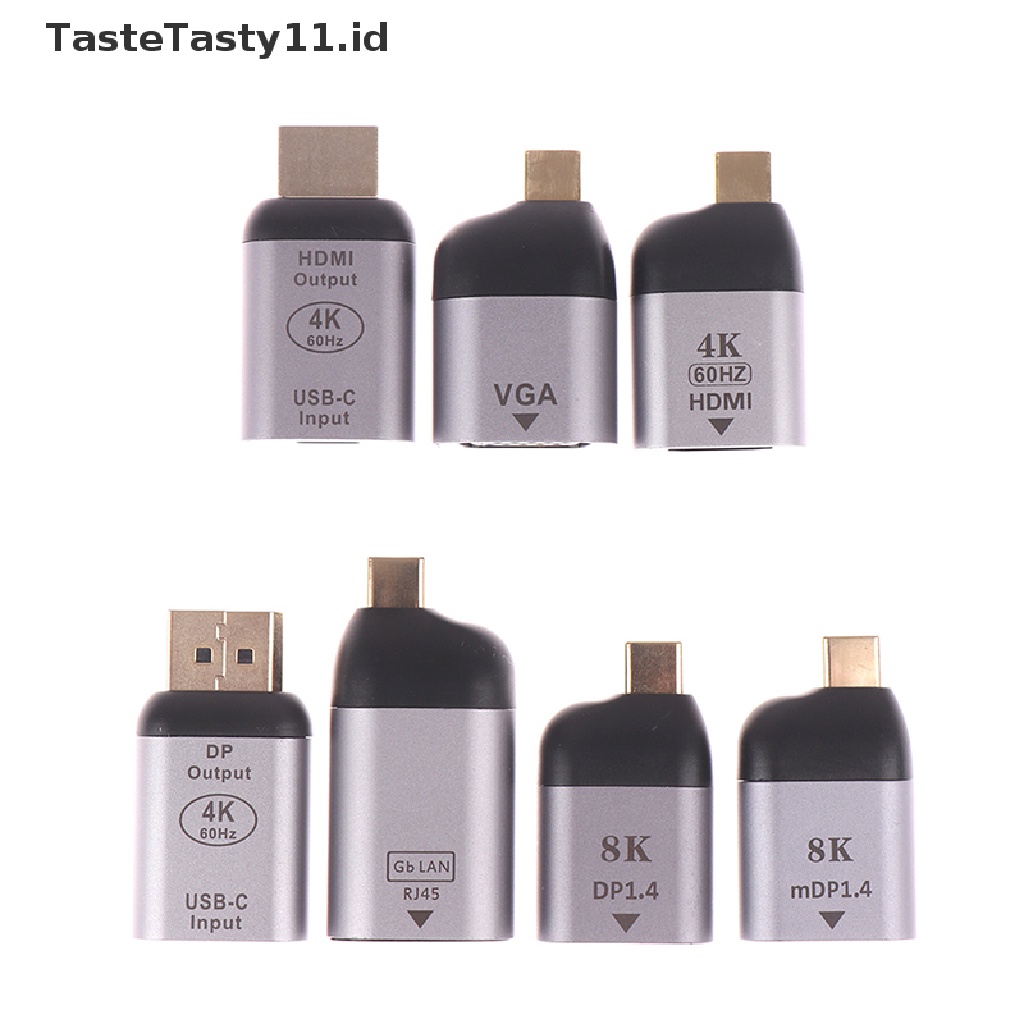 (TasteTasty) Adaptor Converter USB Type C Ke Hdmi / VGA / DP / RJ45 / Mini DP 4K 60Hz