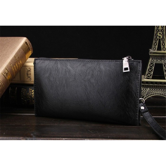 Dompet Kulit Pria Panjang Clutch Handbag Safety Wallet