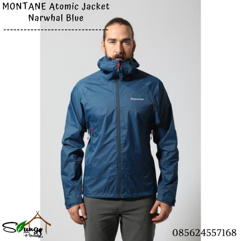 Jaket Waterproof Montane Atomic Jacket Mens - Narwhal Blue Original Best Seller
