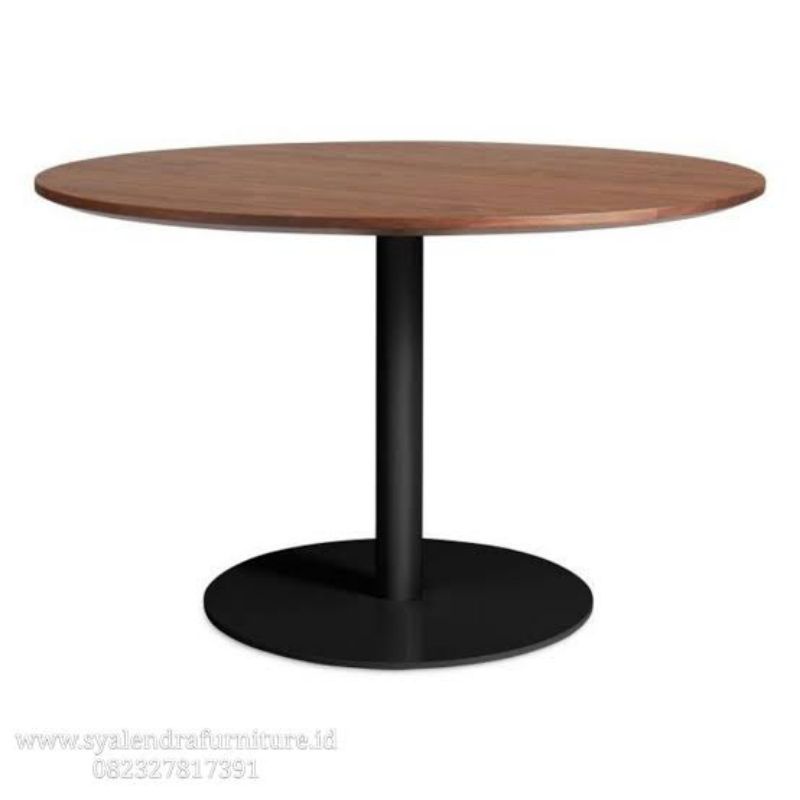 MEJA CAFE KAKI BESI MINIMALIS KAYU JATI