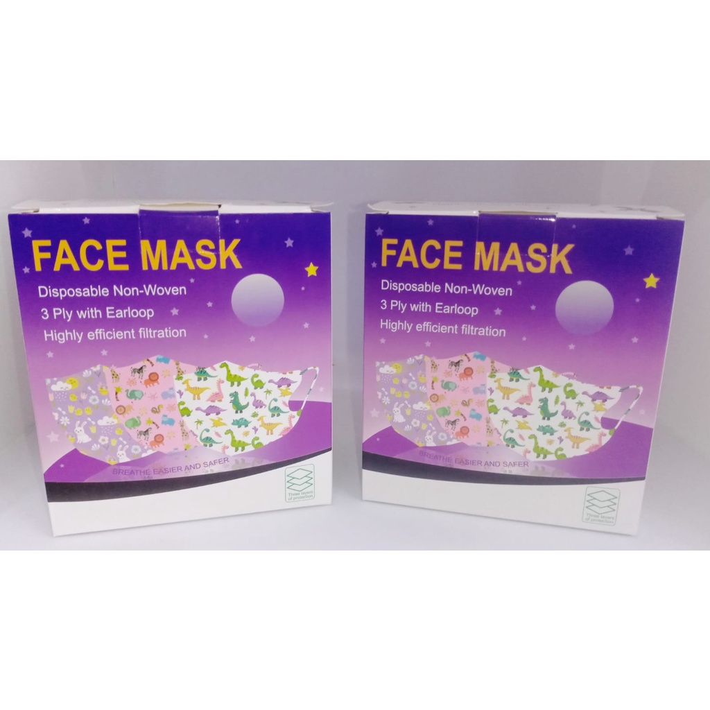 Masker Duckbill Anak 3 PLY Earloop Motif Isi 50 pc