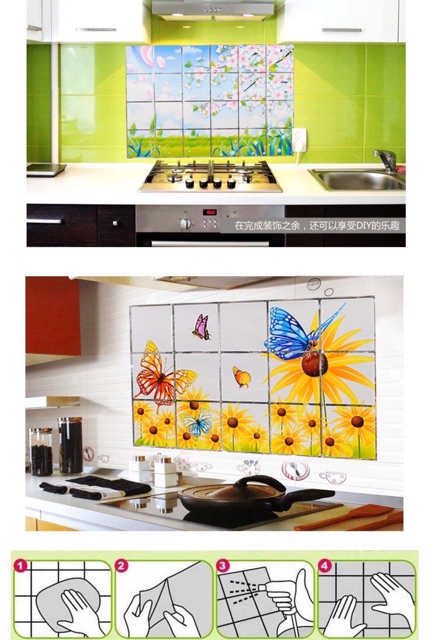 SDD9031 Sticker Dinding Dapur Waterproof Anti Minyak Anti Air / Penghias Dinding Rumah