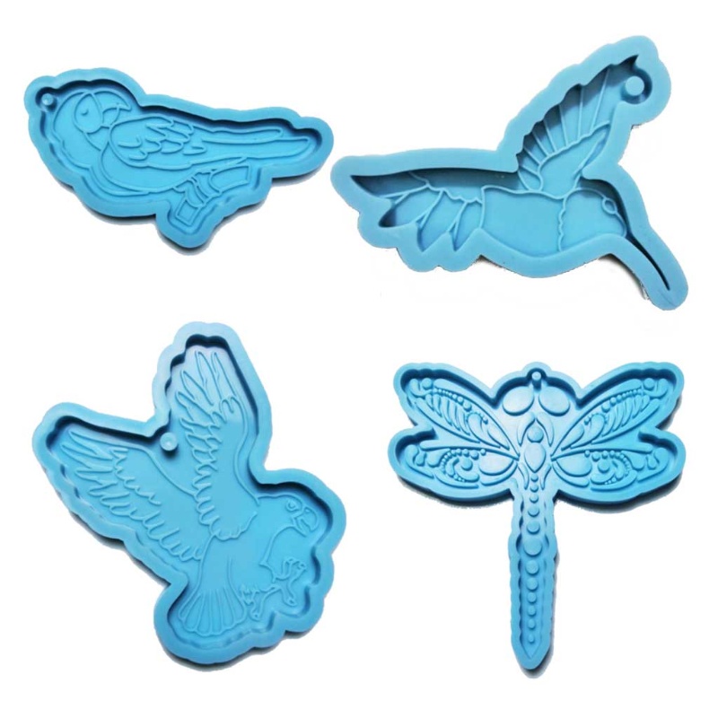 Siy 4pcs / Set Cetakan Resin Epoksi Bentuk Burung Kolibri / Burung Kolibri / Burung Elang / Butterfly Untuk Diy Perhiasan Handmade