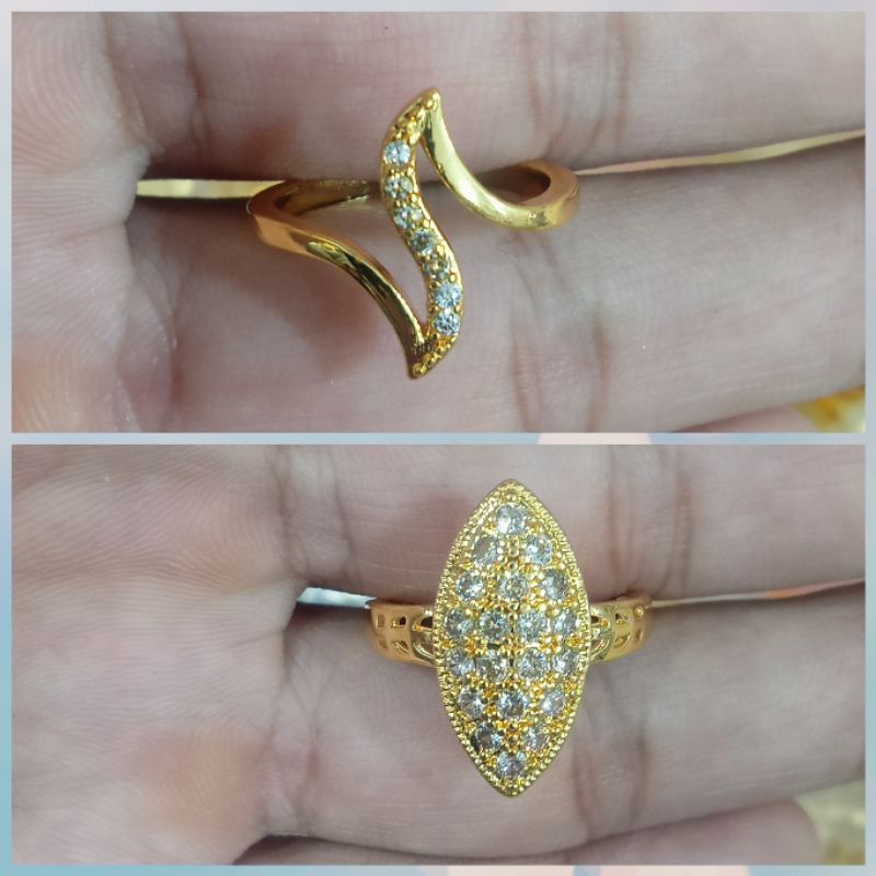 xaL545.Cincin xuping wanita berlapis emas dengan mata zircon.