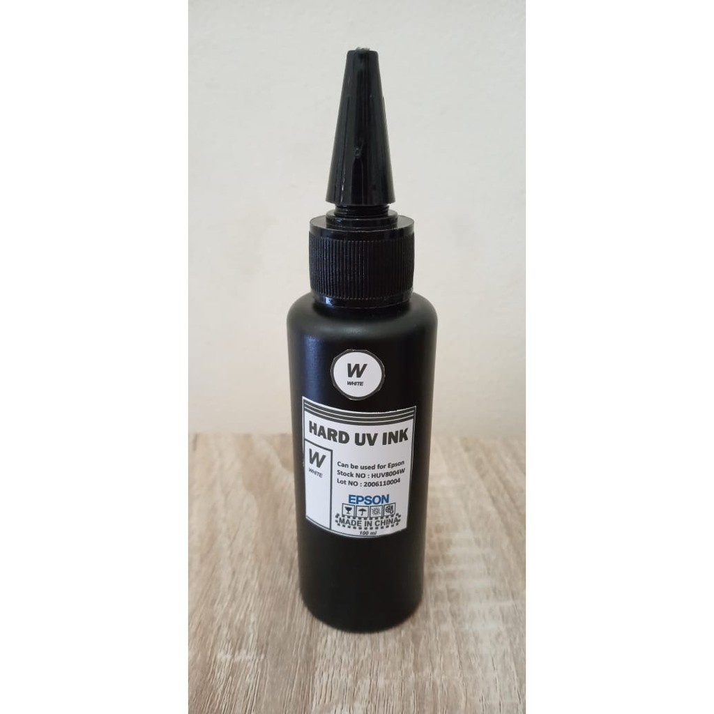 Tinta Uv Ink Led Curable Tipe Hard - Printer Epson 100ml White Putih