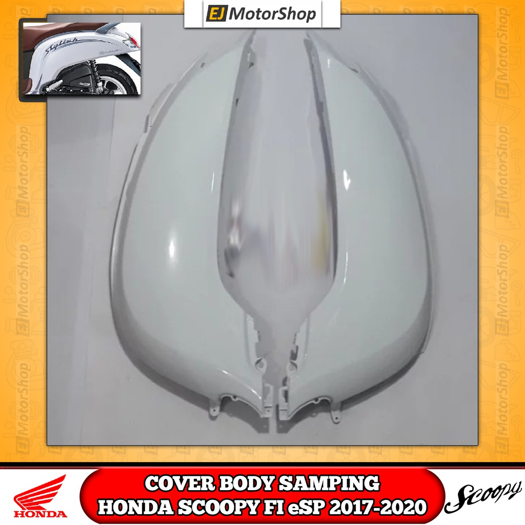 Cover Body Samping Kanan Kiri Honda Scoopy eSP Putih 2017-2020 | Bodi Samping Scoopy eSP