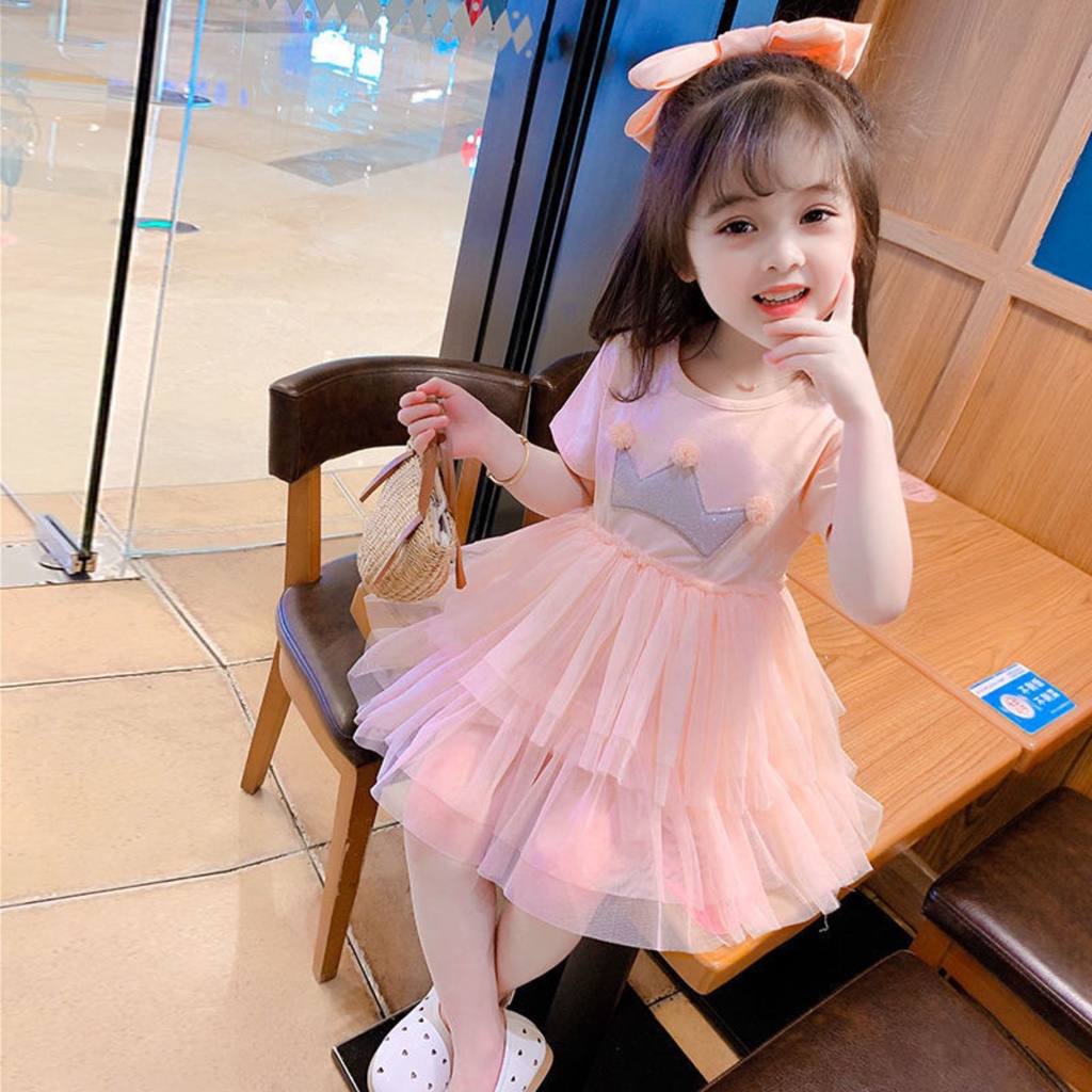 [PRINCESS KESLI] 0-4Tahun Dress Princess Bayi Gaun Pesta Anak Perempuan Rok Anak Cewek Fashion Korean Lengan Pendek Pakaian