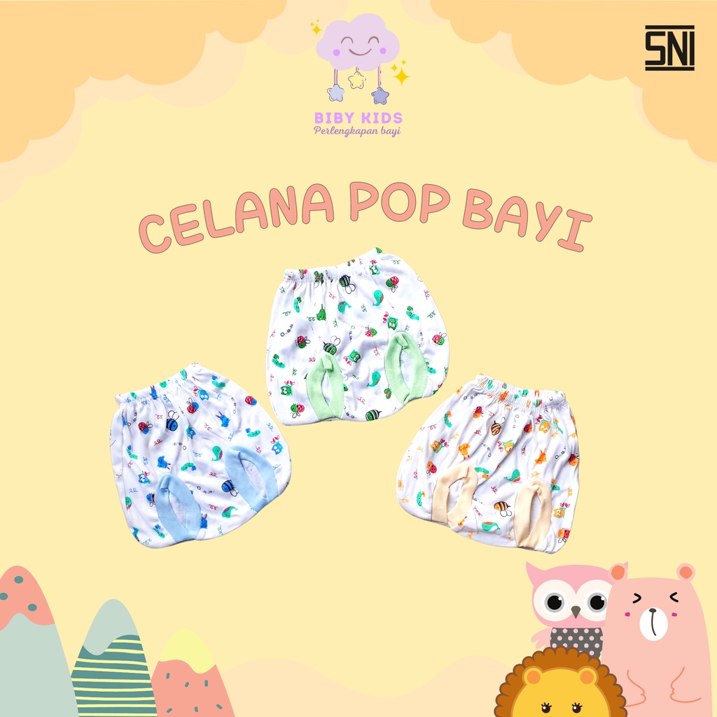 SNI Celana Pop Kodok Bayi Newborn Baju Pakaian Baby Baru Lahir Unisex Murah Motif Perlengkapan Lucu